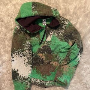 Nike Green and Brown Fleece Jacket